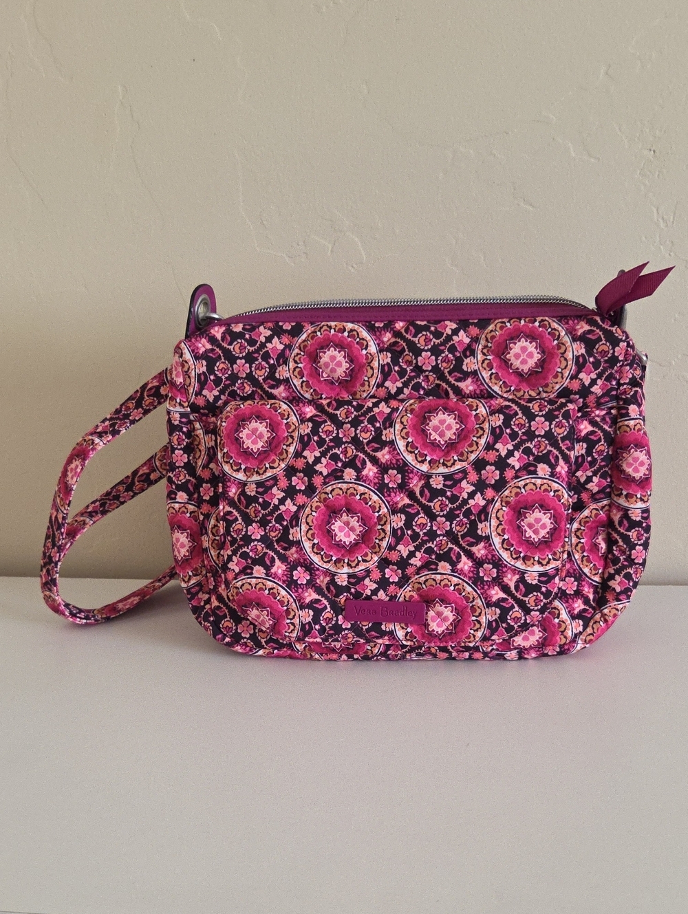 Vera Bradley Pink Floral Medallion Quilted Crossbody